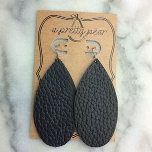 Black Leather Earrings